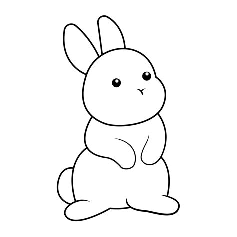 Premium Vector | Hand drew cute bunny outline illustration