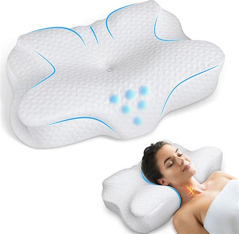 zibroges Cervical Pillow, Memory Foam Pillow for Neck Head Shoulder ...
