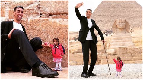 When the world's tallest man and shortest woman met in Egypt | Guinness World Records