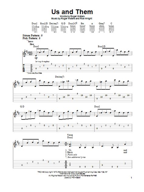 Us And Them by Pink Floyd - Easy Guitar Tab - Guitar Instructor