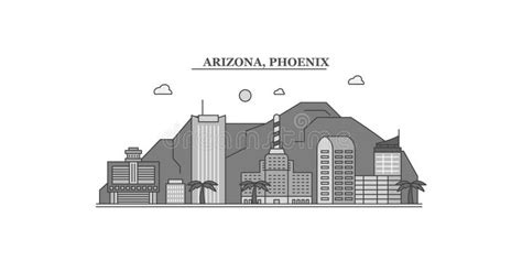 United States, Phoenix City Skyline Isolated Vector Illustration, Icons ...