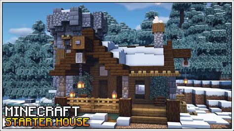 Minecraft: How to Build a Winter Medieval Starter House [Tutorial] - YouTube