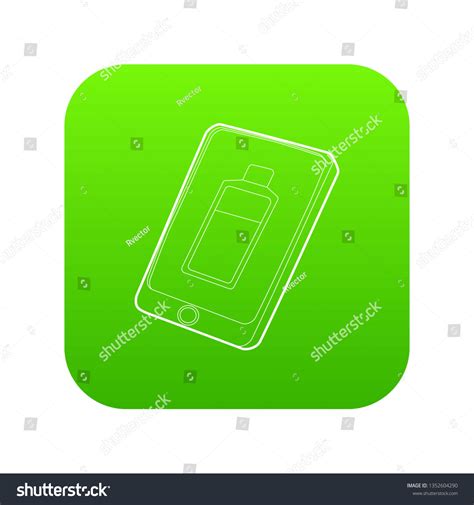 Gadget Charging Battery Icon Green Isolated Stock Illustration ...