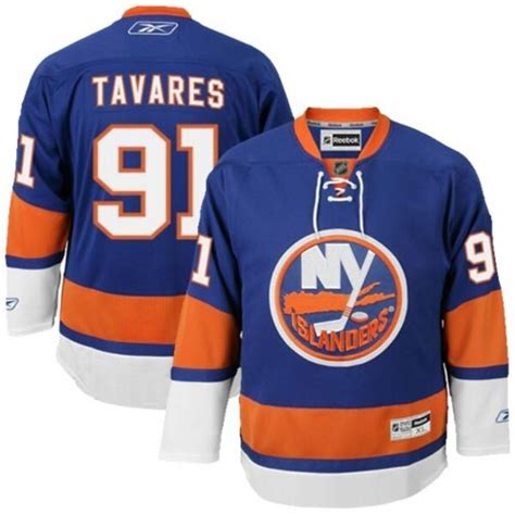 Mens New York Islanders #91 John Tavares Reebok Royal Blue Premier ...