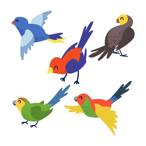 Cute Bird Clipart Set 358688 Vector Art at Vecteezy