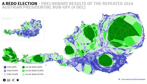 Austrian presidential election mapped by size of electorate (preliminary results) - Vivid Maps