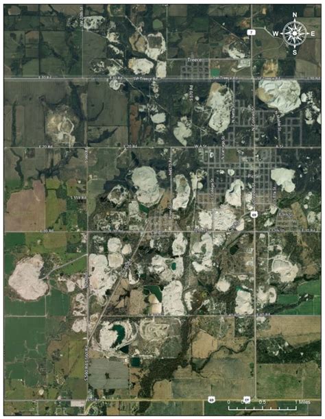 Mining Sites near Treece and Picher. Note: The satellite imagery shows ...