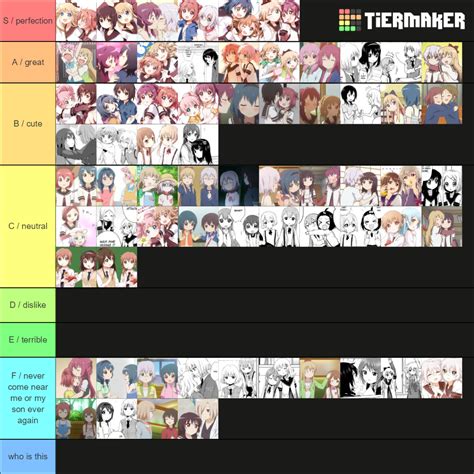 I made a tier list maker template for (almost) every Yuru Yuri ship! (link in comments) : r/yuruyuri