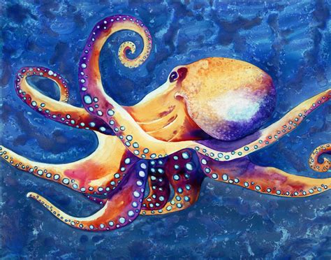 Octopus - Watercolor Painting on Yupo - Wildlife Ocean Art – Brazen ...