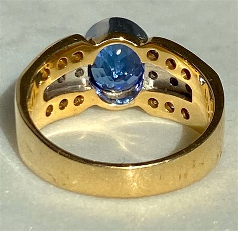 Le Vian 14K Yellow Gold Diamond Oval Faceted Tanzanite Ring Tension-Set Sz 7.25 | eBay