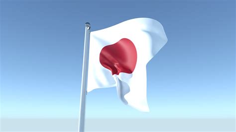 3D Model Animated Flag Of Japan - TurboSquid 1757850