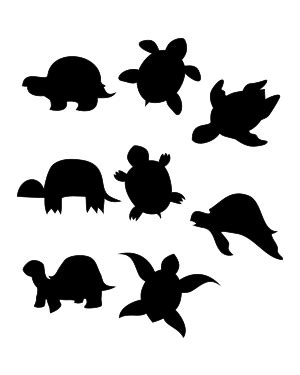 Tribal Sea Turtle Silhouette Clip Art