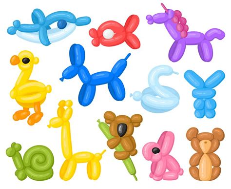 Cartoon animal shaped helium cute birthday balloons. Children party un ...