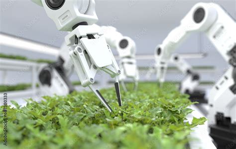 Smart robotic farmers concept, robot farmers, Agriculture technology, Farm automation Stock ...