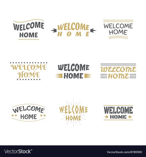 Welcome home design collection set of labels Vector Image