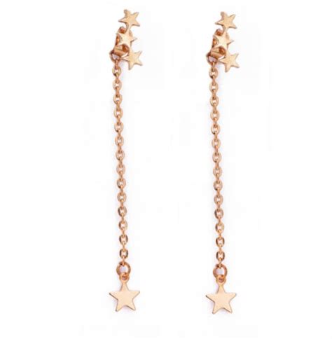 Star Dangle Earrings / Star Earrings / Gold Dangle Stars / - Etsy