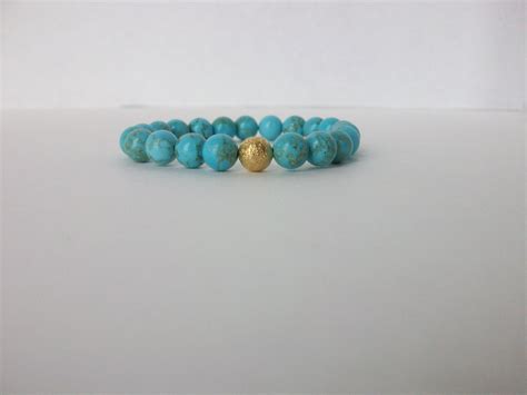 Turquoise Bracelet Turquoise Beaded Gemstone Stretch - Etsy