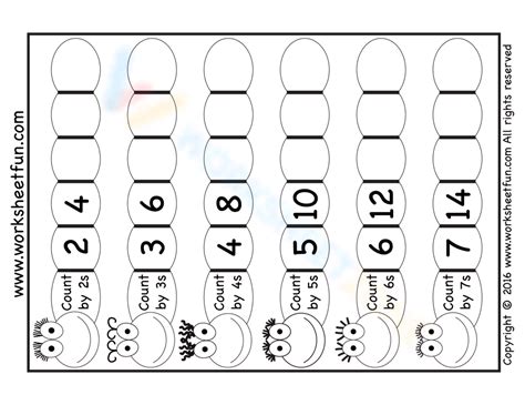 Skip Counting Numbers Worksheet