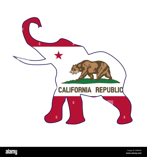 California Republican Elephant Flag Stock Photo - Alamy