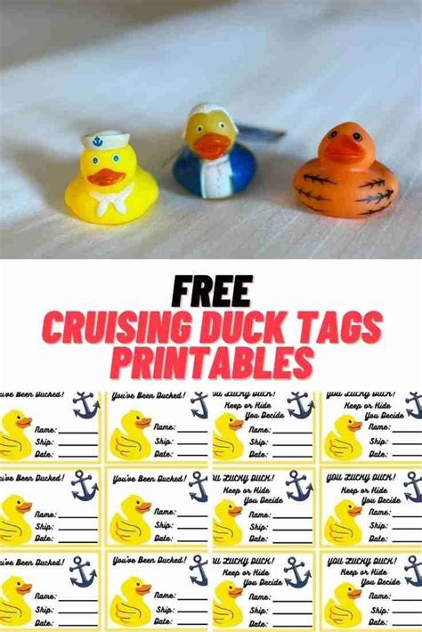 CRUISE DUCK TAGS Free Printable | Cruise gifts, Carnival cruise line, Cruise planning