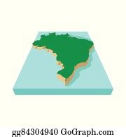 110 Brazil Map And Flag Icon Cartoon Clip Art | Royalty Free - GoGraph