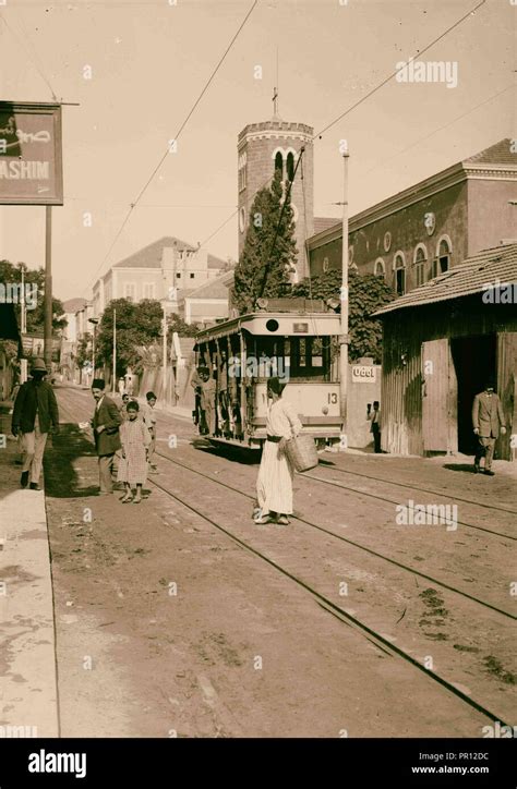 Beirut. Street leading to Ras Beirut. 1900, Lebanon, Beirut Stock Photo ...