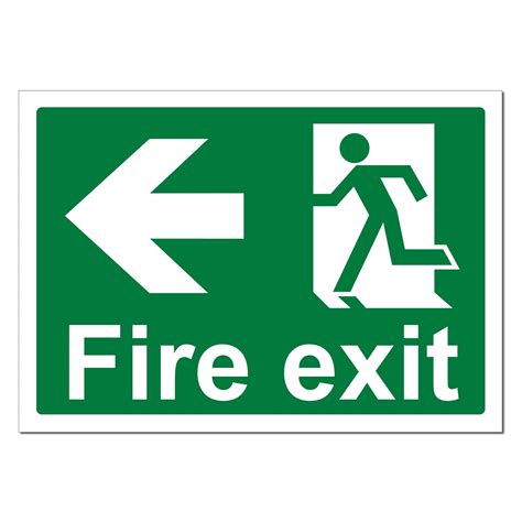 Fire Exit, Man and Arrow, Left Safety Sign — SG World