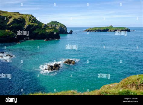 Mullion Island and bay, Cornwall, England, UK Stock Photo - Alamy