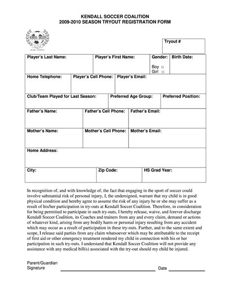 Soccer Registration Form Template - Fill Online, Printable, Fillable ...