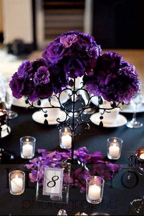 Wedding Theme - Purple Wedding Centerpieces With Glamour #2536949 - Weddbook