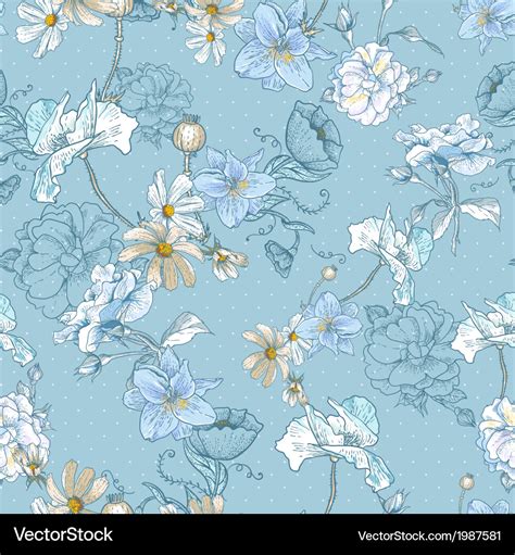 Blue Vintage Floral Backgrounds