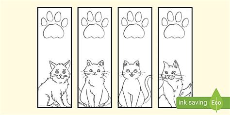 FREE! - Cat Bookmarks to Colour - Colouring Bookmarks | Twinkl