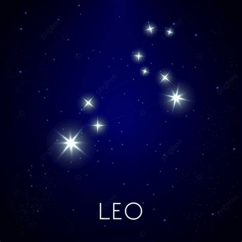 Gambar Rasi Bintang Zodiak Leo Dengan Tanda Bintang Terang Pada Vektor ...