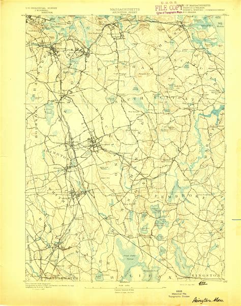 Abington, Massachusetts 1893 (1893) USGS Old Topo Map 15x15 Quad - OLD MAPS