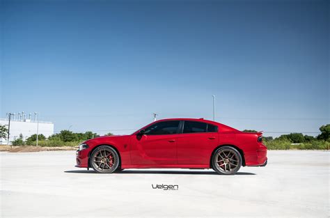 Red Dodge Charger SRT Goes Racy with Custom Rims and Black Stripes ...