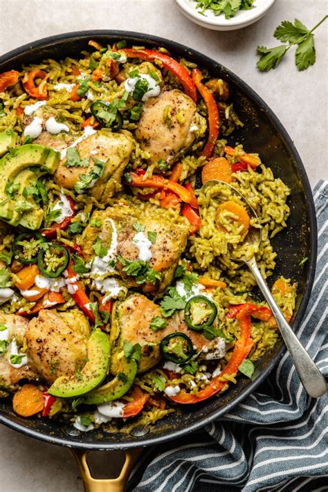 One Pan Green Chicken and Rice (Arroz con Pollo Verde) | Ambitious Kitchen