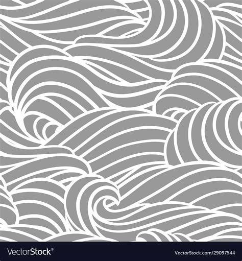 Seamless wave pattern background with sea river Vector Image