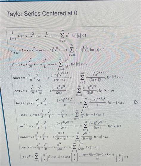 Solved Use the Taylor series in the table to find the first | Chegg.com