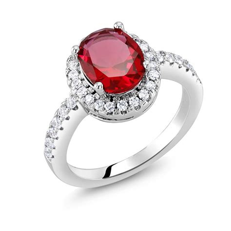 Genuine Ruby Crystal Ladies Ring - BelleChic