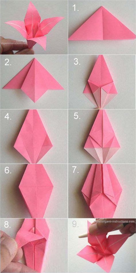 Traditional Origami Lily Flower Instructions Coloring Pages - Hannah ...