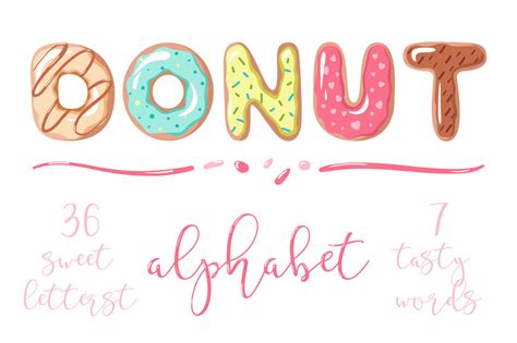 Donut Alphabet By Azovskaya | TheHungryJPEG