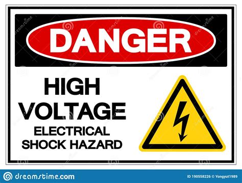 Danger High Voltage Electrical Shock Hazard Symbol Sign, Vector Illustration, Isolated on White ...