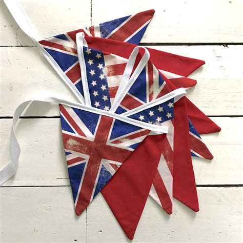 Distressed Union Jack and USA bunting fit for a Royal Wedding designed by Emma Bunting. (With ...