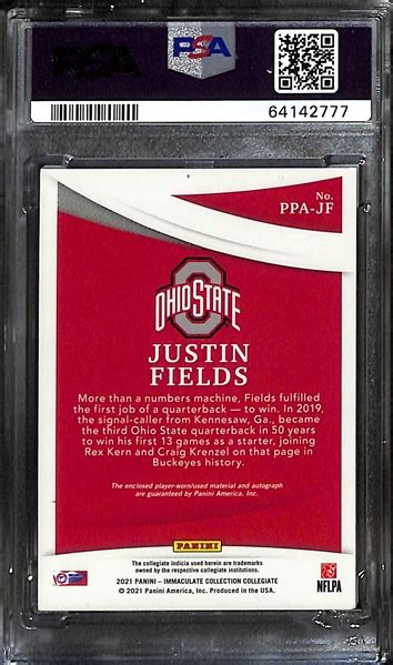 Lot Detail - 2021 Immaculate Collegiate Justin Fields Rookie Patch ...