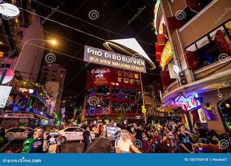 Nightlife of the City of Saigon in Vietnam Editorial Stock Photo ...