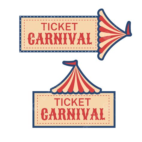 Carnival Circus Ticket Vector Art PNG, Cartoon Carnival Ticket Vector Illustration, Ticket ...