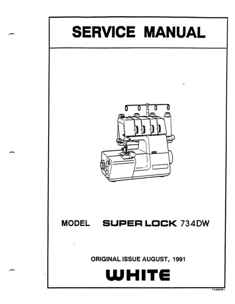 Service Manual For White Overlock 299D, S34-299 Serger Machine