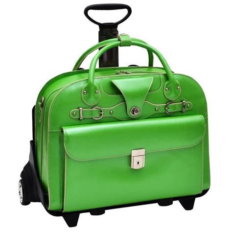 McKleinUSA ROSEVILLE Leather Fly-Through Checkpoint-Friendly Detachable-Wheeled Ladies Briefcase ...