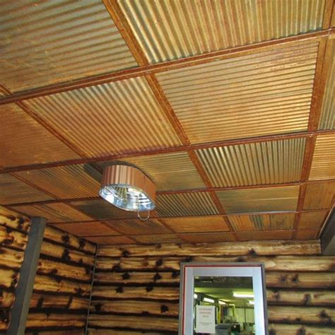 Corrugated Metal – Dakota Tin – 24 in x 24 in – Drop in – Colorado Rustic Steel Ceiling Tile ...