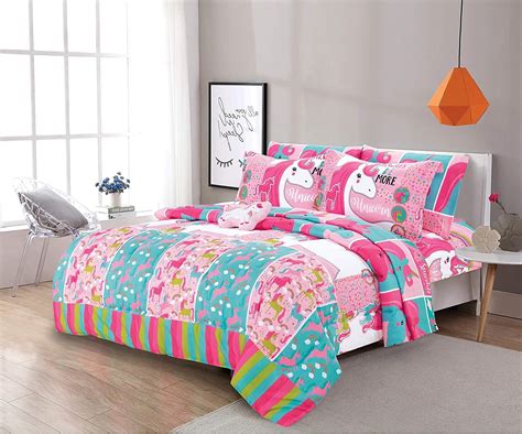 Sapphire Home 3pc Twin Size Kids Girls Teens Comforter Set w/Sham & Decorative Toy Pillow ...